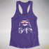 Pride Sloth Lesbian Flag Sunglasses Women's Racerback Tank - Purple